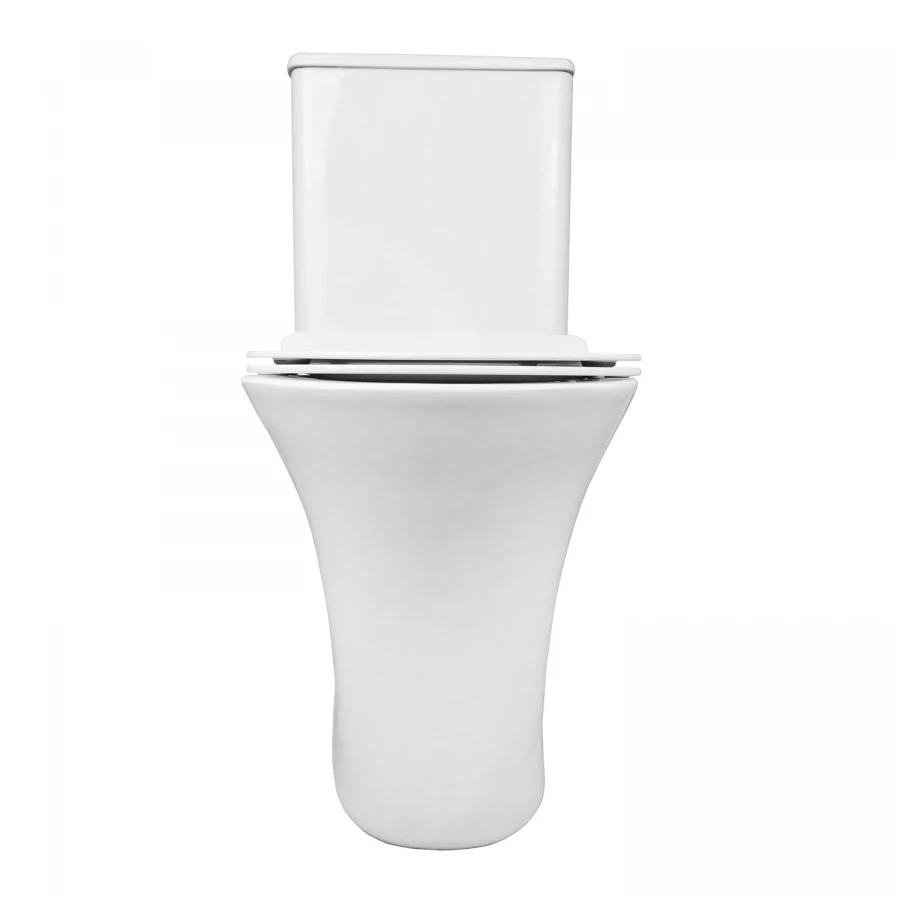 Унитаз напольный Azario Fretta Round безободковый в комплекте с бачком и сиденьем микролифт сливная арматура Geberit AZ-7121-G 65x34x77 см