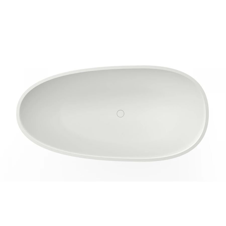 Ванна из искусственного камня Azario Clovis свободностоящая с белым матовым донным клапаном белая матовая CLO17085S 169х85х54 cм