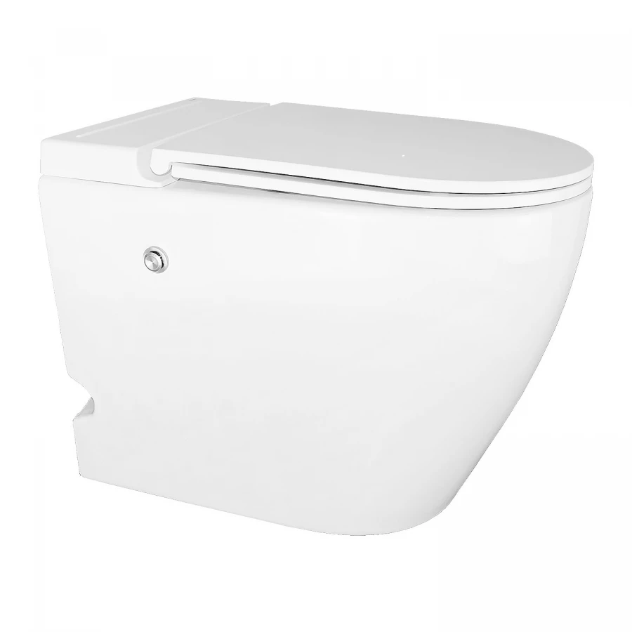 Унитаз импульсный Azario напольный полукруглый быстросъемное сиденье микролифт монтажная рама в комплекте AZ-102 36х57х45 см