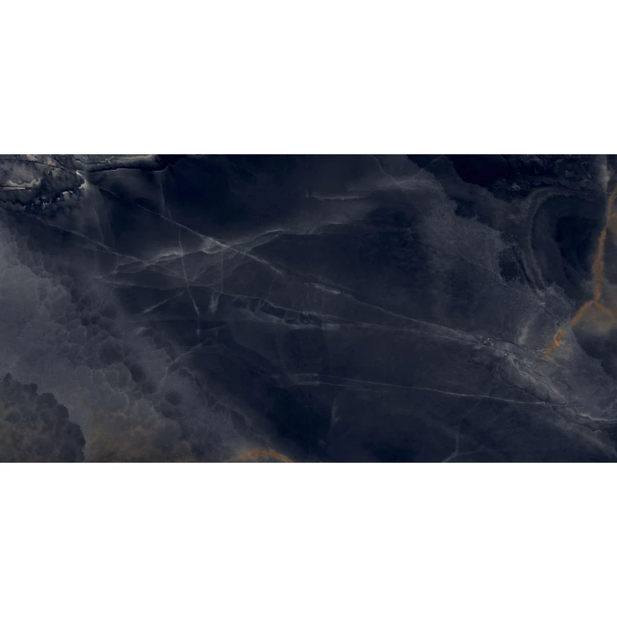 Керамогранит Laparet Interstellar Black глянцевый чёрный 160х80 см