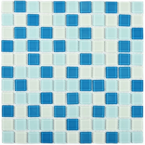 Мозаика Bonaparte Стеклянная мозаика Sky 25х25 глянцевая голубая 30х30 см