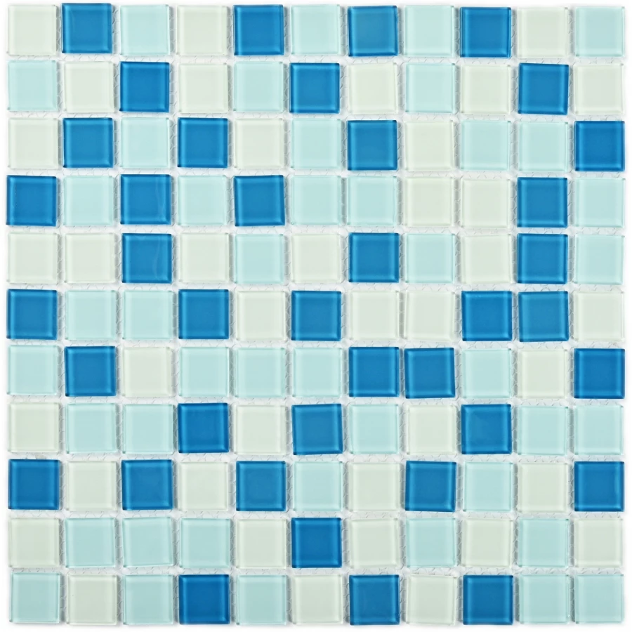Мозаика Bonaparte Стеклянная мозаика Sky 25х25 глянцевая голубая 30х30 см
