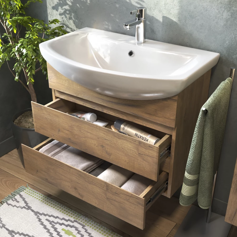 Тумба под раковину Vigo Wing 600-0-2 навесная дуб золотой tp.WIN.BAL.60.2Y дуб золотой