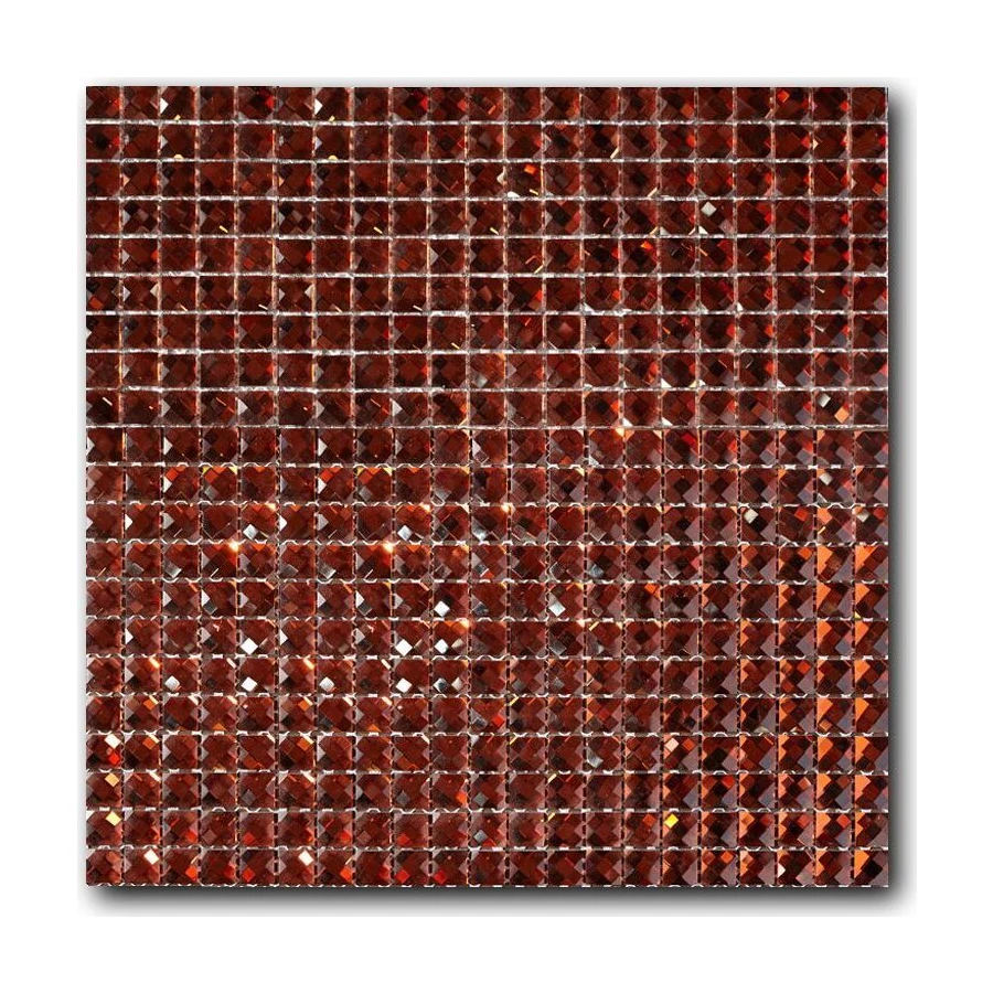 Стеклянная мозаика Art&Natura Crystall сетка 15x15x5 глянцевая красная crystall9 32,7x32,7 см