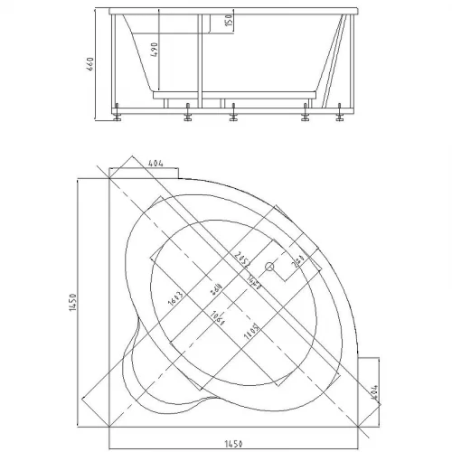Ванна акриловая Aquatek Ума UMA145-0000001 145х145 см