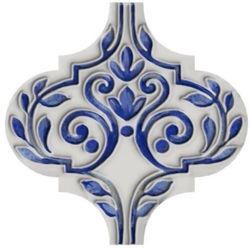 Плитка настенная Kerama Marazzi Арабески Майолика 2 Декор глянцевый синий VT/A317/65000 6,5х6,5 см