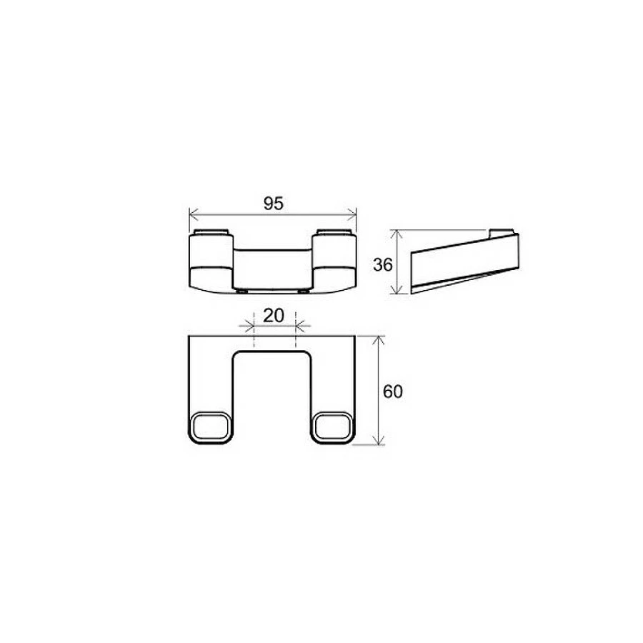 Двойной крючок Ravak 10° черный матовый X07P554