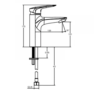 Смеситель для раковины Jacob Delafon без донного клапана E32908-CP