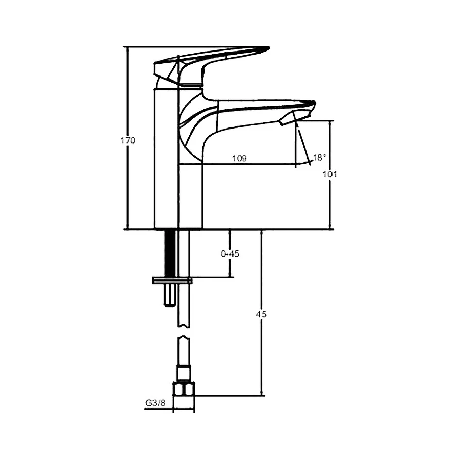 Смеситель для раковины Jacob Delafon без донного клапана E32908-CP