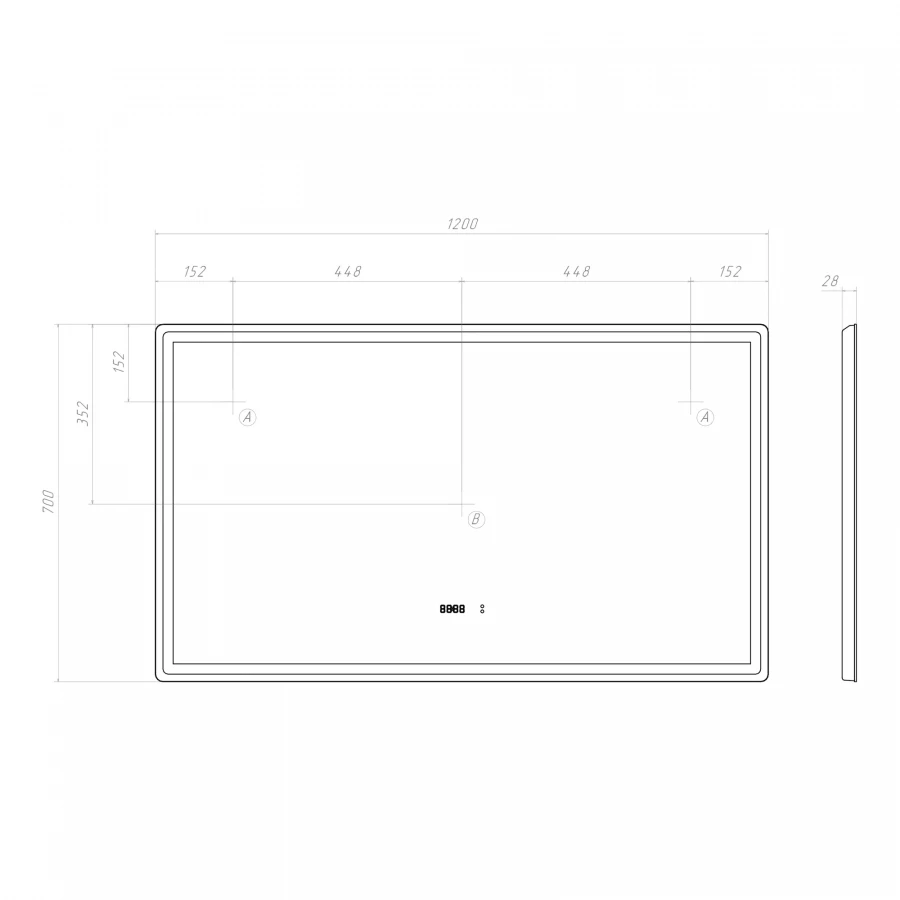 Зеркало Vigo Geometry Luxe 1200 212 120x70 см