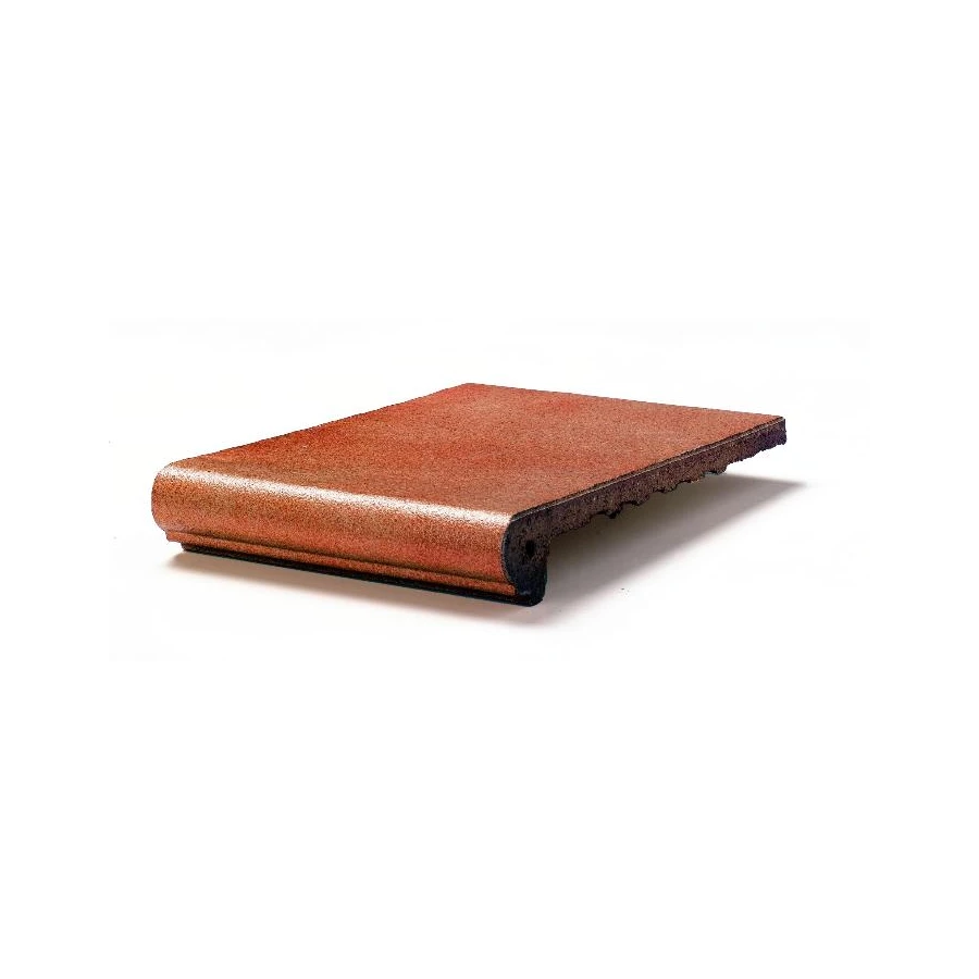 Клинкерная плитка Gres de Aragon Classic Peldaño Redondo 25 Isla Malta матовая коричневая 901212 33х24,4 см