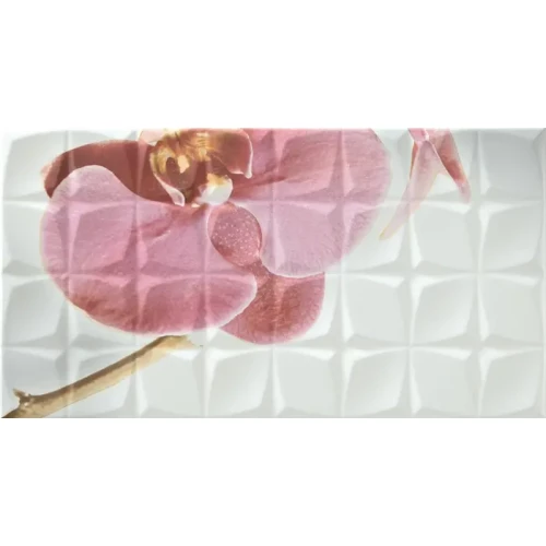 Плитка настенная Rocersa Glamour Orchid A Blanco Декор полуглянцевый розовый 59,34х31,6 см