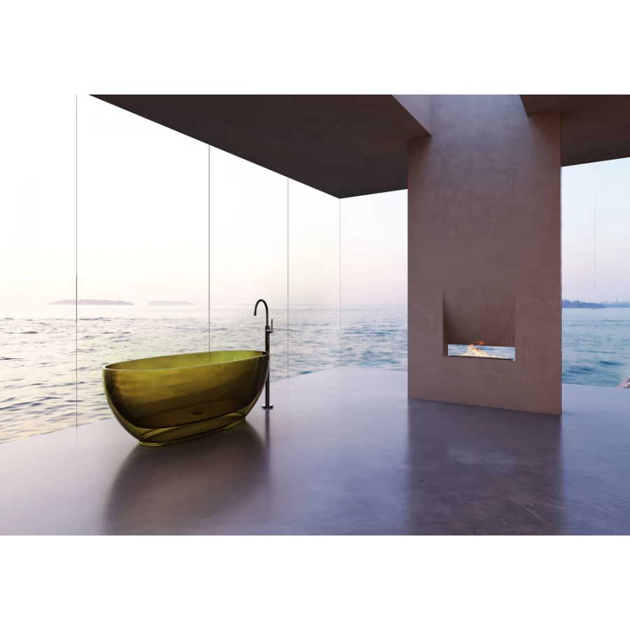 Прозрачная ванна Abber Kristall оливковая AT9703Vesuvian 170х75 см