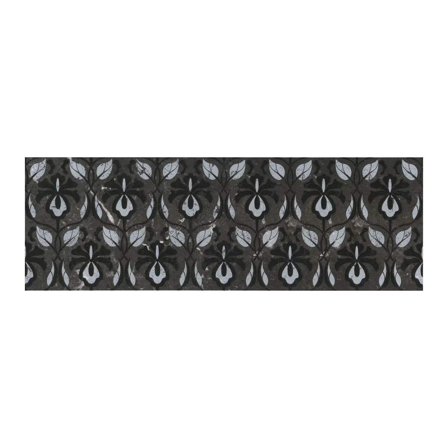 Плитка настенная Kerama Marazzi Тубкаль Декор обрезная глянцевая черная KMD3STA031BR 89,5х30 см