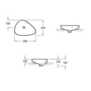 Раковина Jacob Delafon Nouvelle Vague EVI102-00 56x40 см