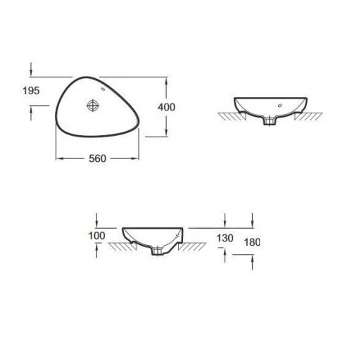 Раковина Jacob Delafon Nouvelle Vague EVI102-00 56x40 см