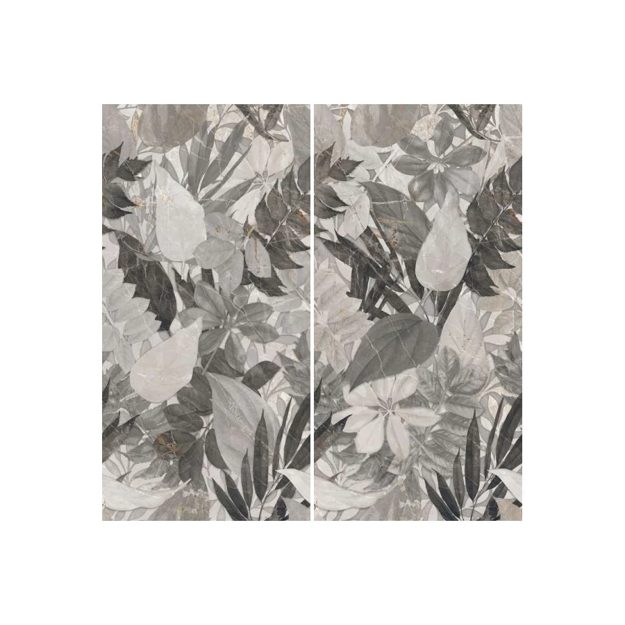 Керамогранит La Fenice Genesis Decoro Flora Cold матовый серый 12GNDEC02R 120х60 см