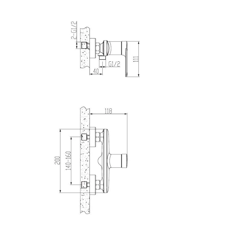Смеситель для душа Esko baku BK 80