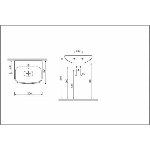 Раковина Am Pm Like C804221WH 55 см