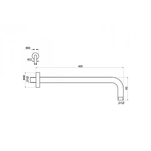 Держатель верхнего душа настенный Aquatek 400 мм AQ2176CR