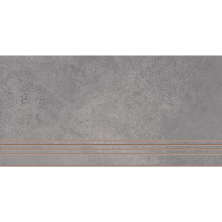 Ступень из керамогранита Cersanit Studio ректификат матовая серая A18034 59,8х29,8 см