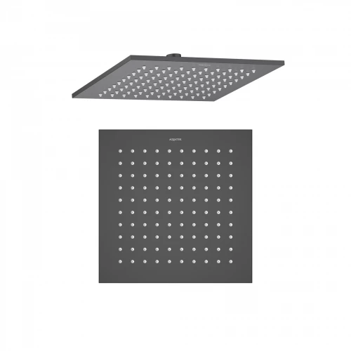 Верхний душ Aquatek квадратный матовый черный AQ2076MB 250*250*7 мм