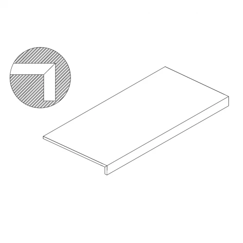 Ступень-подоконник ТехноАрт керамогранит составная фронтальная Г-образная РПС160 многоцветная 160х50 см