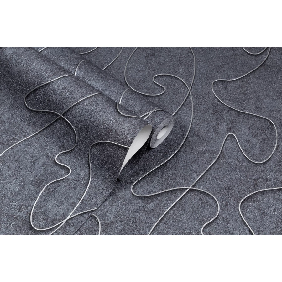 Обои флизелиновые Palitra Life Salvador черный PL72209-48 1,06х10,05 м