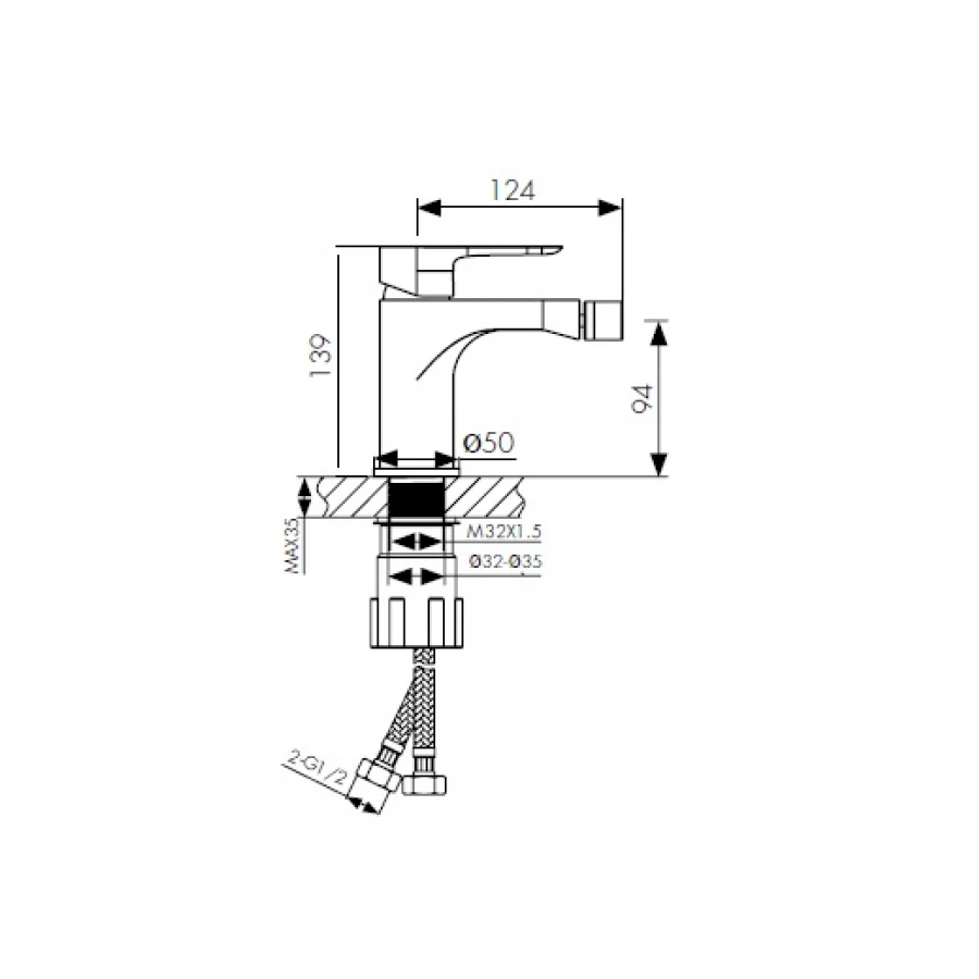 Смеситель для биде Kaiser Cezar 05088 хром