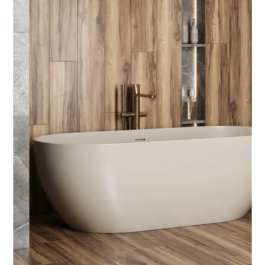 Керамогранит Creanza Fossil Wood Wenge матовый венге CW-RT10-B 120х20 см