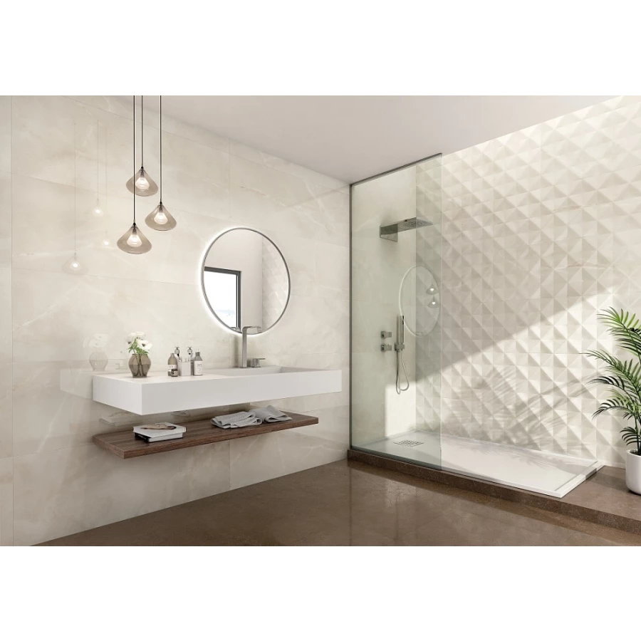 Плитка настенная Grespania Alabaster Tebas Beige глянцевая бежевая 64LB718 120х45 см