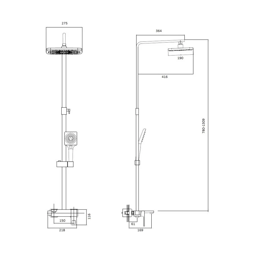 Душевая система Haiba хром HB24615