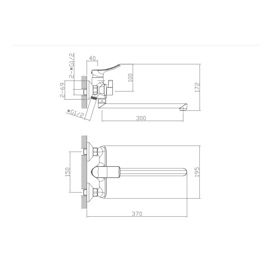 Смеситель Haiba для ванны HB22553