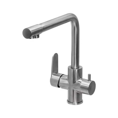 Смеситель для кухни ПСМ-Профсан PSM-300-22 STEEL с подключением фильтра тип См-МОЦБА сталь
