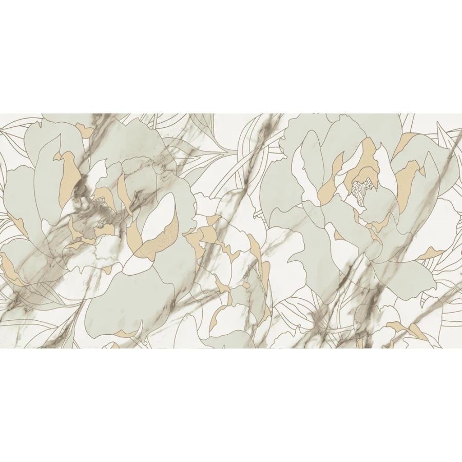 Плитка настенная Primavera Тривия Декор 1 бежевый глянец TP3668H1 60х30 см