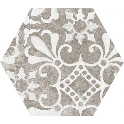 Керамогранит Equipe Гексатайл Цемент Cемент Гарден Греы / Hexatile Cement Cement Garden Grey матовый коричневый 22099 20х17,5 см