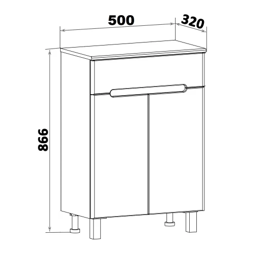 Полупенал Runo Парма 50 00-00001050 50x86.6 см