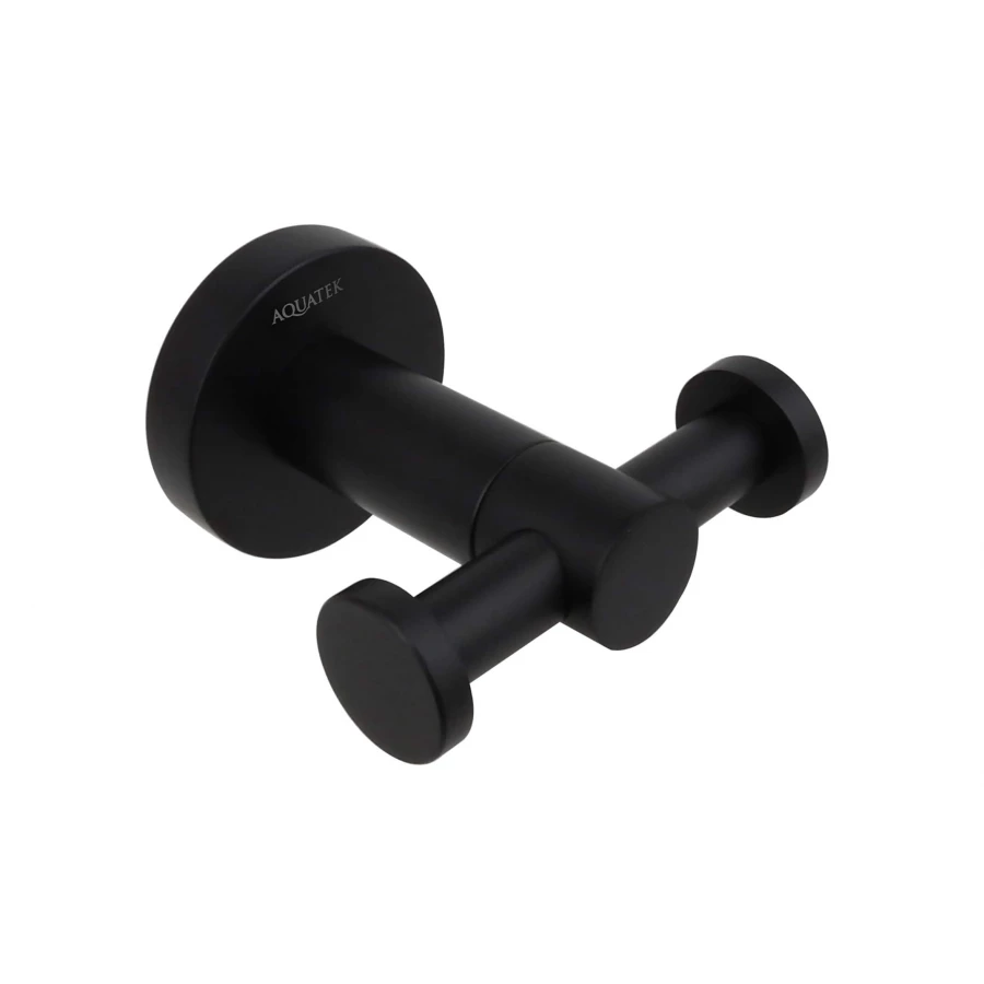 Крючок двойной Aquatek Вега матовый черный AQ4002MB