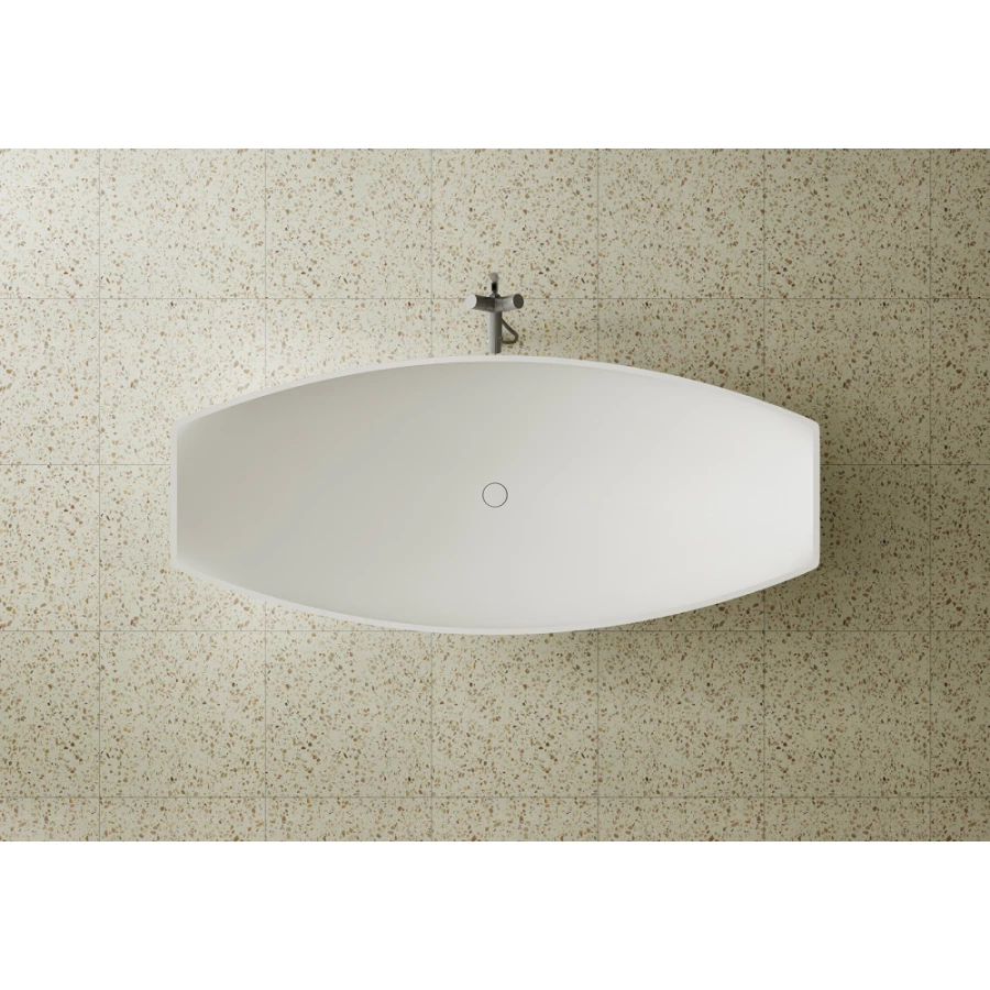 Ванна из искусственного камня Abber Stein белая матовая AS9610 180x80 см