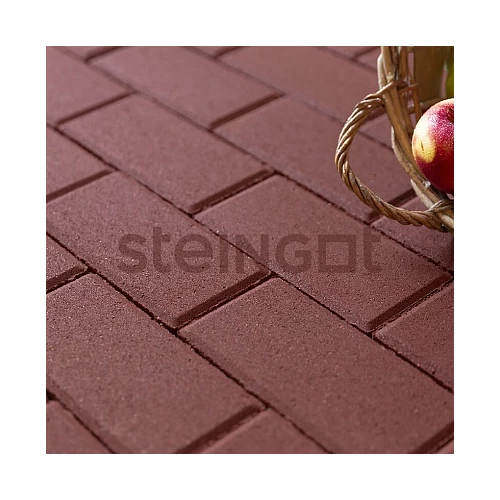 Тротуарная плитка Steingot Брусчатка Темно-красная (полный прокрас) 20*10*4 см