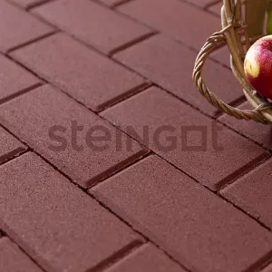 Тротуарная плитка Steingot Брусчатка Темно-красная (полный прокрас) 20*10*4 см