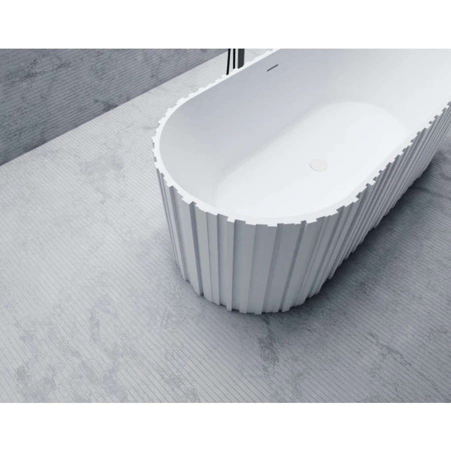 Ванна из искусственного камня Abber Stein белая матовая AS9653 170х75 см