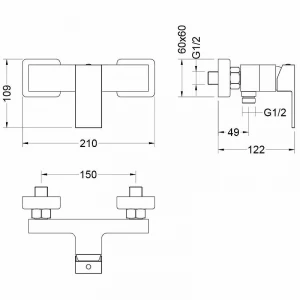 Смеситель Aquatek Либра для душа хром AQ1660CR