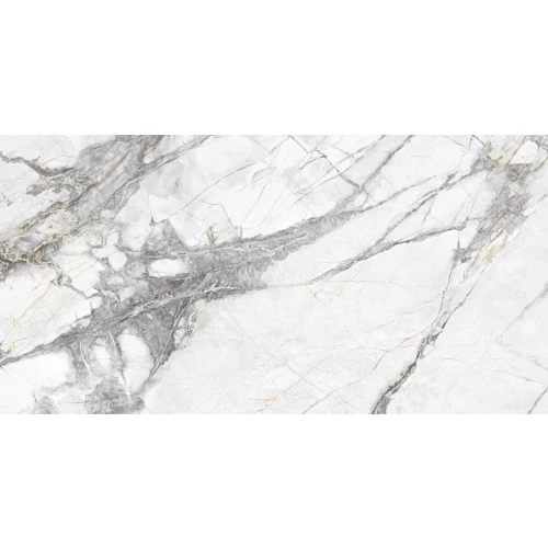 Керамогранит Planet Ceramics UKYF 6234 глянцевый с золотом белый 120х60 см