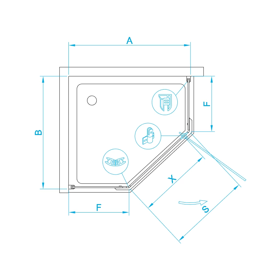 Душевой уголок RGW HO-081B Матовое-Сатинат 350608199-24 90х90 см