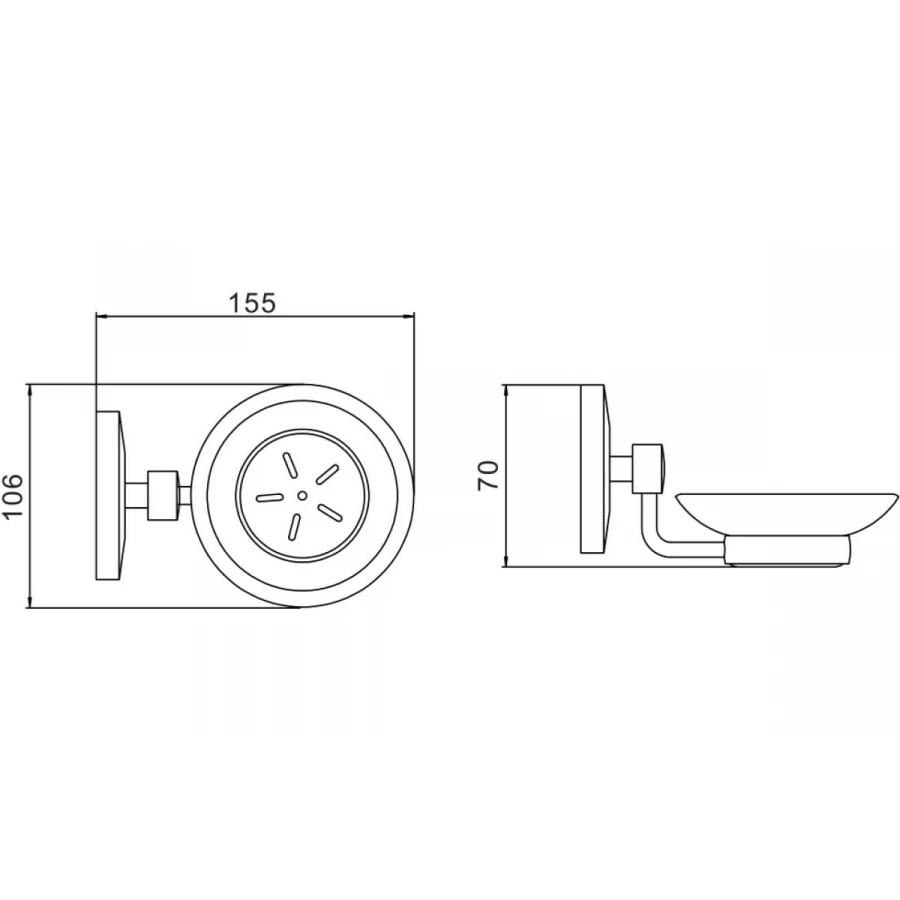 Мыльница стеклянная Savol с настенным держателем S-007159