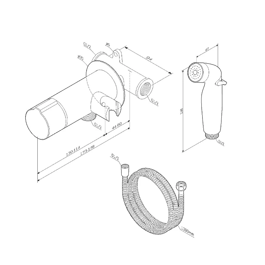 Гигиенический набор для скрытого монтажа Am Pm X-Joy с нажимным смесителем F0H85A522