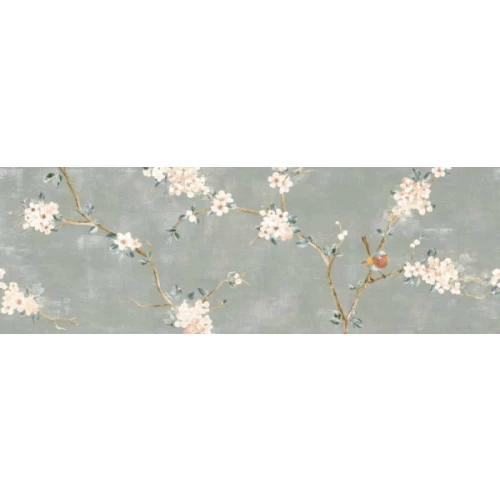 Плитка настенная Ragno Marazzi Mixed Verde Decoro Fiori di Pesco B Rett RA1X 120х40 см