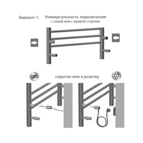 Полотенцесушитель электрический Aquatek Пандора П10 AQ EL RPC1090CH 50х90 см