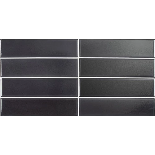 Плитка керамическая Equipe Лимит Ноир / Limit Noir глянцевая черная 27527 24,6х6 см